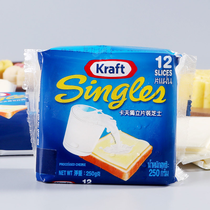 卡夫芝士片独立包装干酪汉堡三明治手抓奶酪250g芝士新