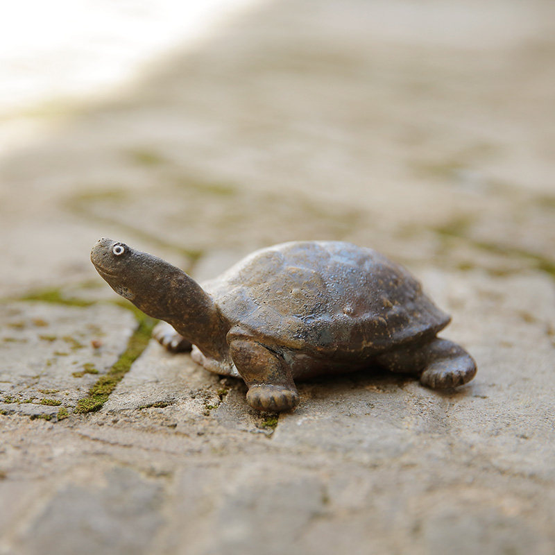 器十二 手工陶瓷摆件创家居饰品工艺品柴烧乌龟精品茶宠可养摆件