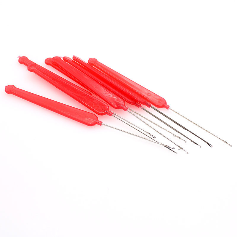 红色勾针串珠钩针小钩编织针编横机口舌塑料针