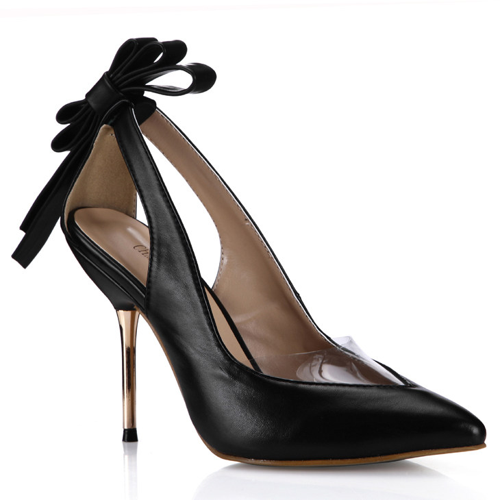 女单2020年走秀sm高跟鞋性感红底铁跟黑色尖头单鞋