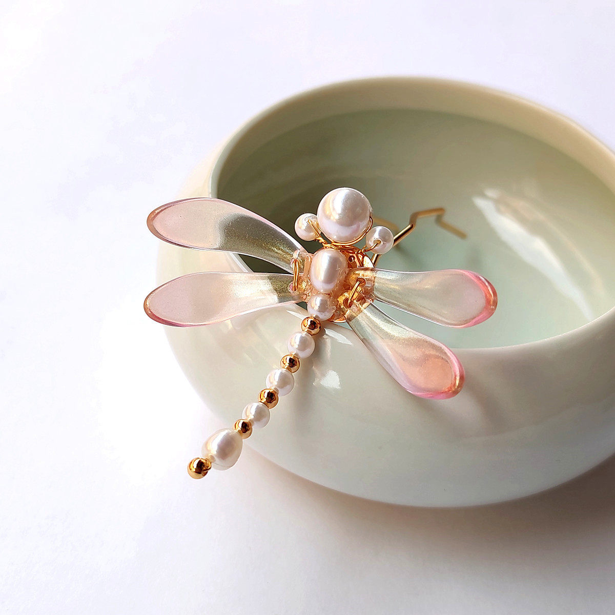 蜻蜓发钗手工手工制制作汉服发簪古风头饰古装发饰