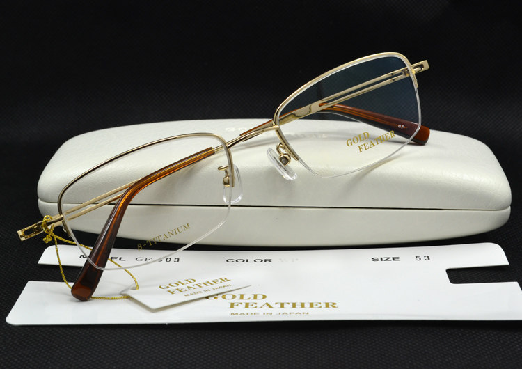 金羽眼镜架镜架镜框配镜送片半框gf303金色近视眼镜架