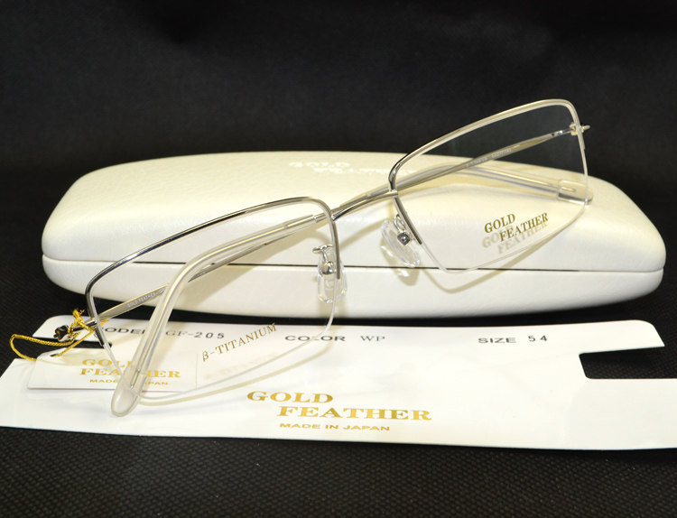 眼镜镜框金羽眼镜架男款纯钛半框配镜送片gf205眼镜架