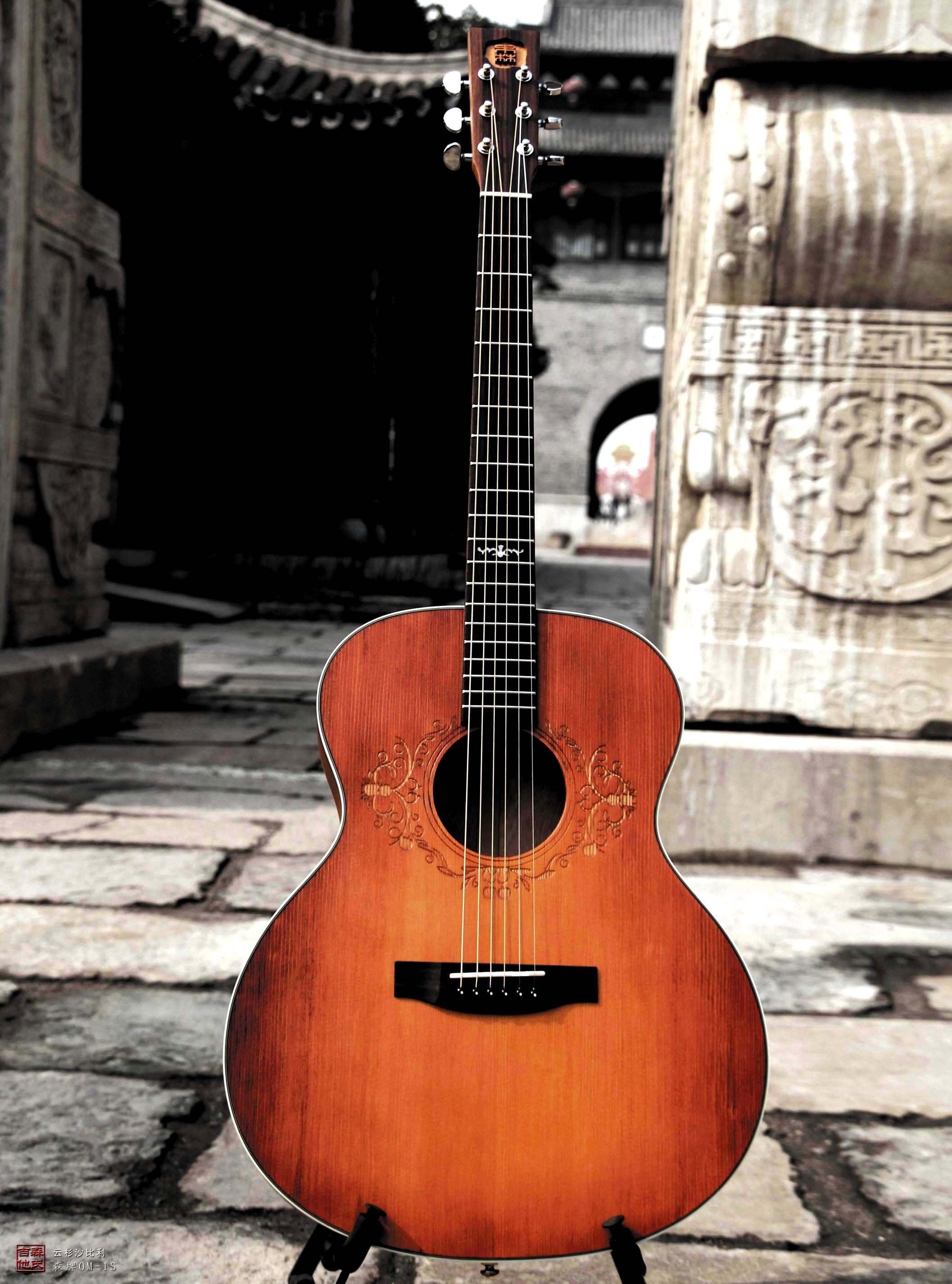 吉他正品品森om1s40寸d1s41寸手工单板复古吉他民谣吉他