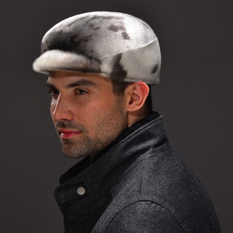 冬季户外皮草帽子男款貂毛进口加拿大海豹皮毛帽子