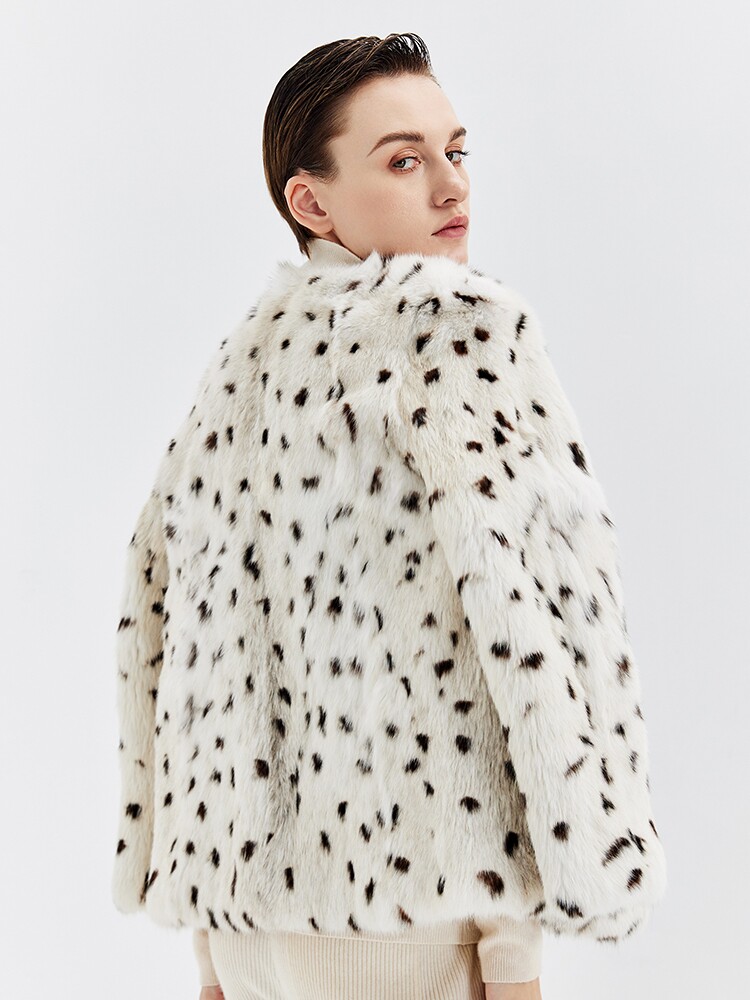 2022年新款猞猁皮草外套短款小众设计感豹裘皮皮草