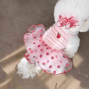 Fairy Princess Skirt Pet Puppy Puppy Clothes Teddy Bichon Pomeranian Maltese Kitten Summer Style ບາງໆ