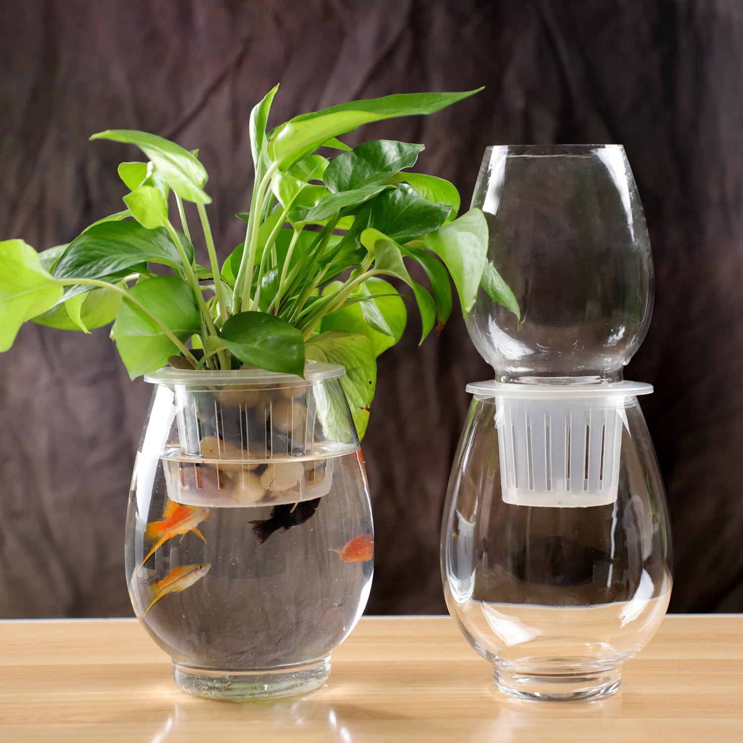 花瓶玻璃水培植物桌面绿萝花盆懒人器皿鱼缸造景
