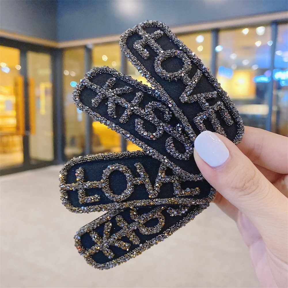 发卡韩国新款love字母发夹水钻bb简约网红旅行发卡