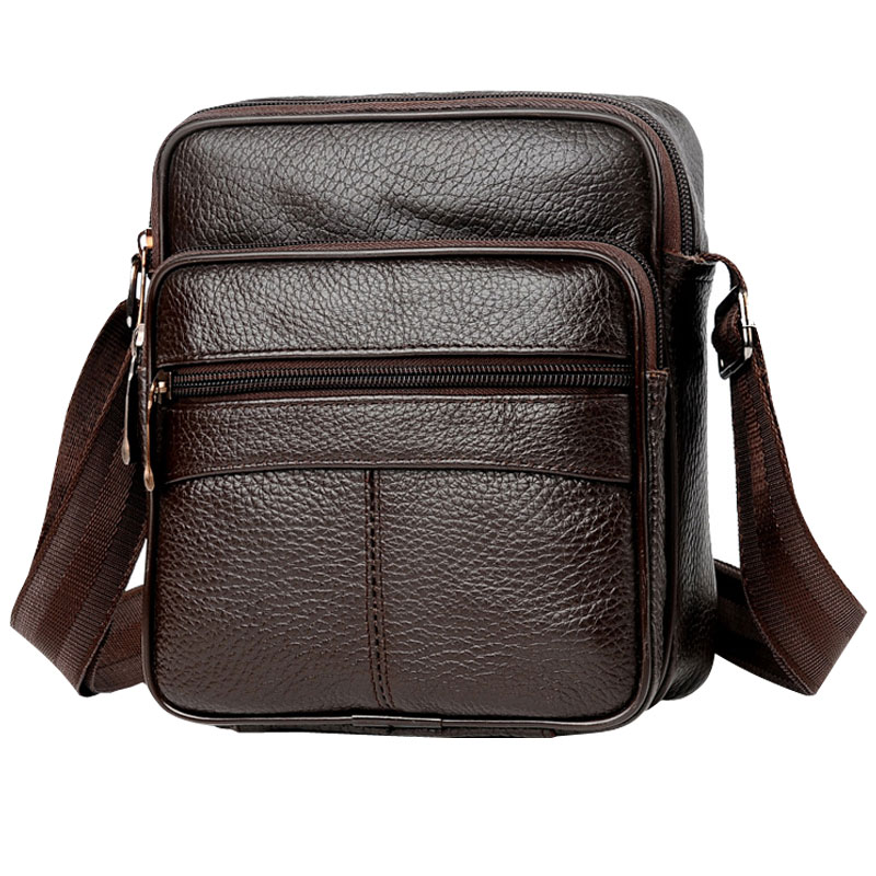 真皮男士单肩斜挎包中小小号横立版头层牛皮商务男士包袋