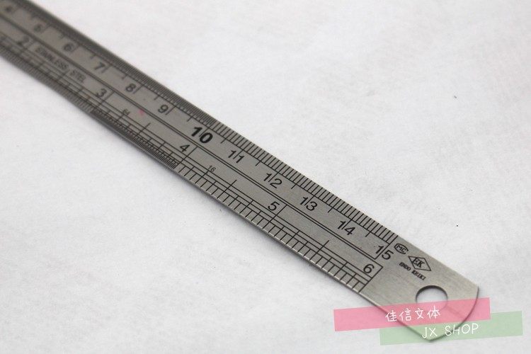 直尺ek15cm厘米刻度尺英制直线双面刻度测量画线钢直尺