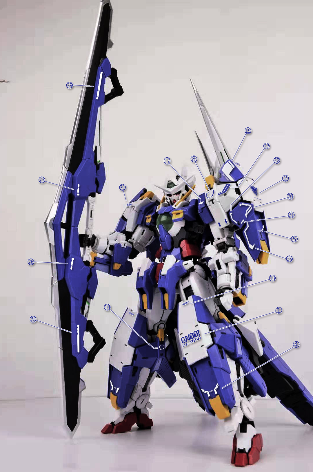 包邮 雪焰 pg 1/60 能天使 雪崩 exia 普通豪华 天人标志 水贴 - 汕头