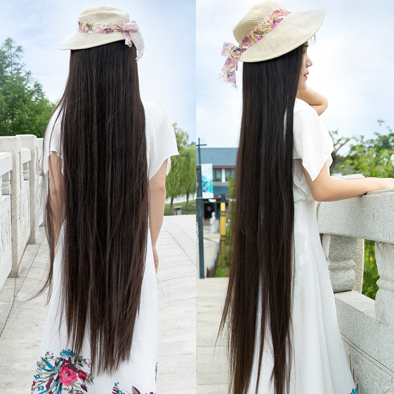 假发长直发真发超长长发真人发丝无痕接发自然日常整顶假发