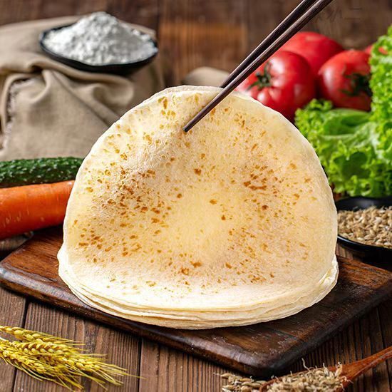 绿原秋丰原味烫面春饼薄饼面皮鸡肉卷饼即食手抓饼