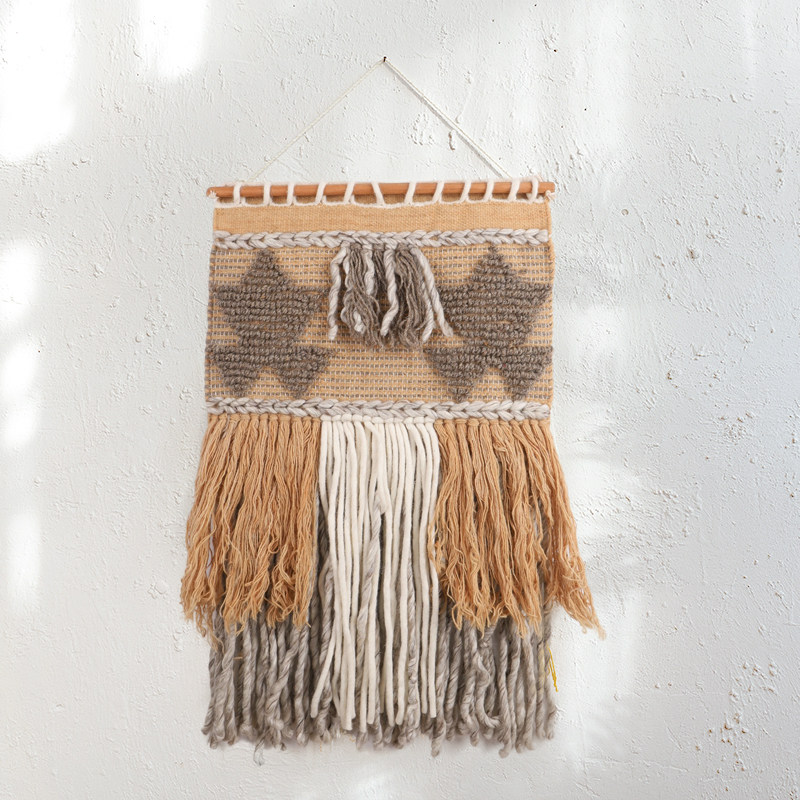 挂毯印度手工羊毛编织流苏民族风挂饰简约北欧挂毯