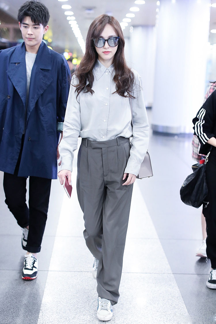 归去来唐嫣明星同款灰色阔腿裤春夏休闲裤韩版西装裤直筒长裤子女