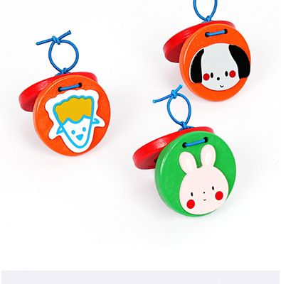 儿童木质卡通动物响板奥尔夫乐器幼儿启蒙益智力拍打木制玩具新款