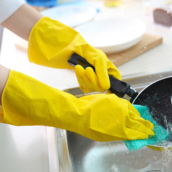 洗碗手套防水橡胶乳胶薄款厨房耐用刷碗洗衣家务手套