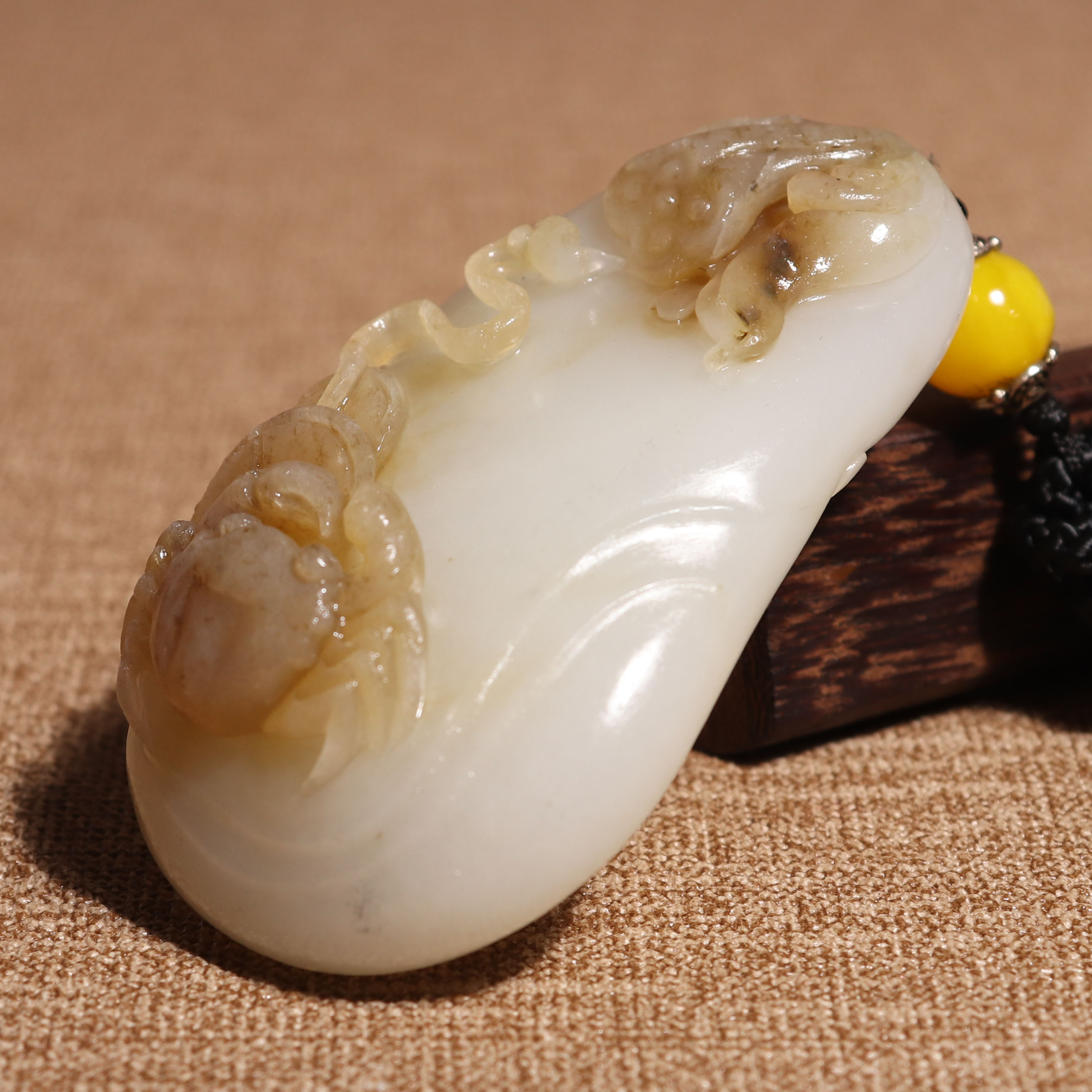 白玉手把八方来雕刻手工铭玉坊且末新疆玉新和田手饰