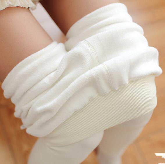 秋冬高密锦纶加绒加厚打底底裤踩脚一体白色连裤袜