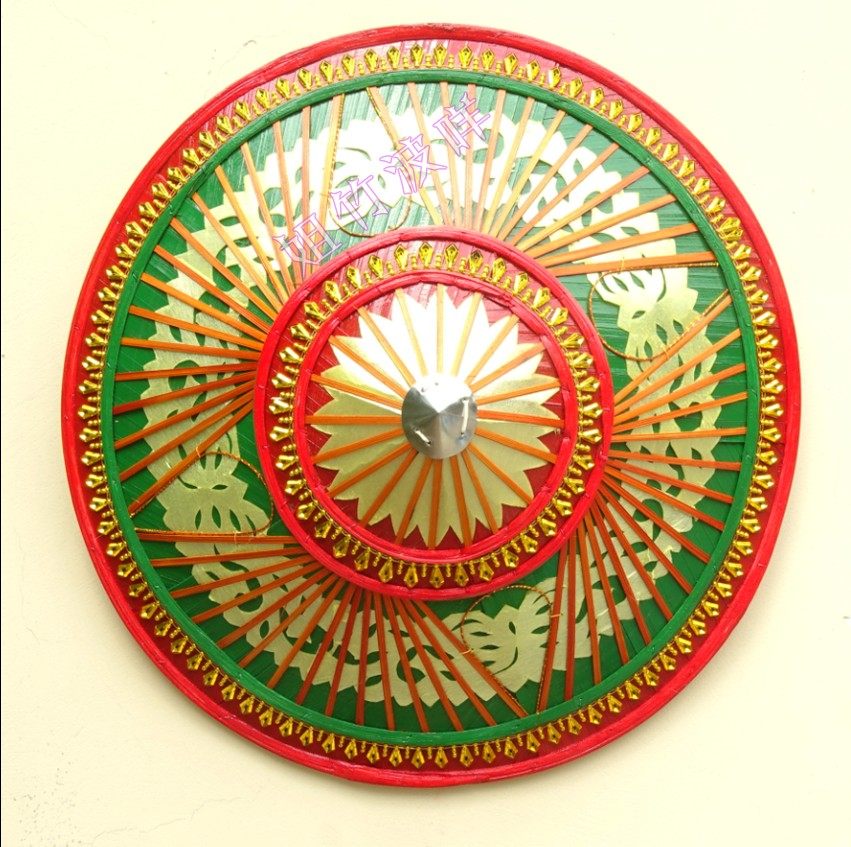 傣族新款手工斗笠舞蹈竹编帽子表演演出道具帽子