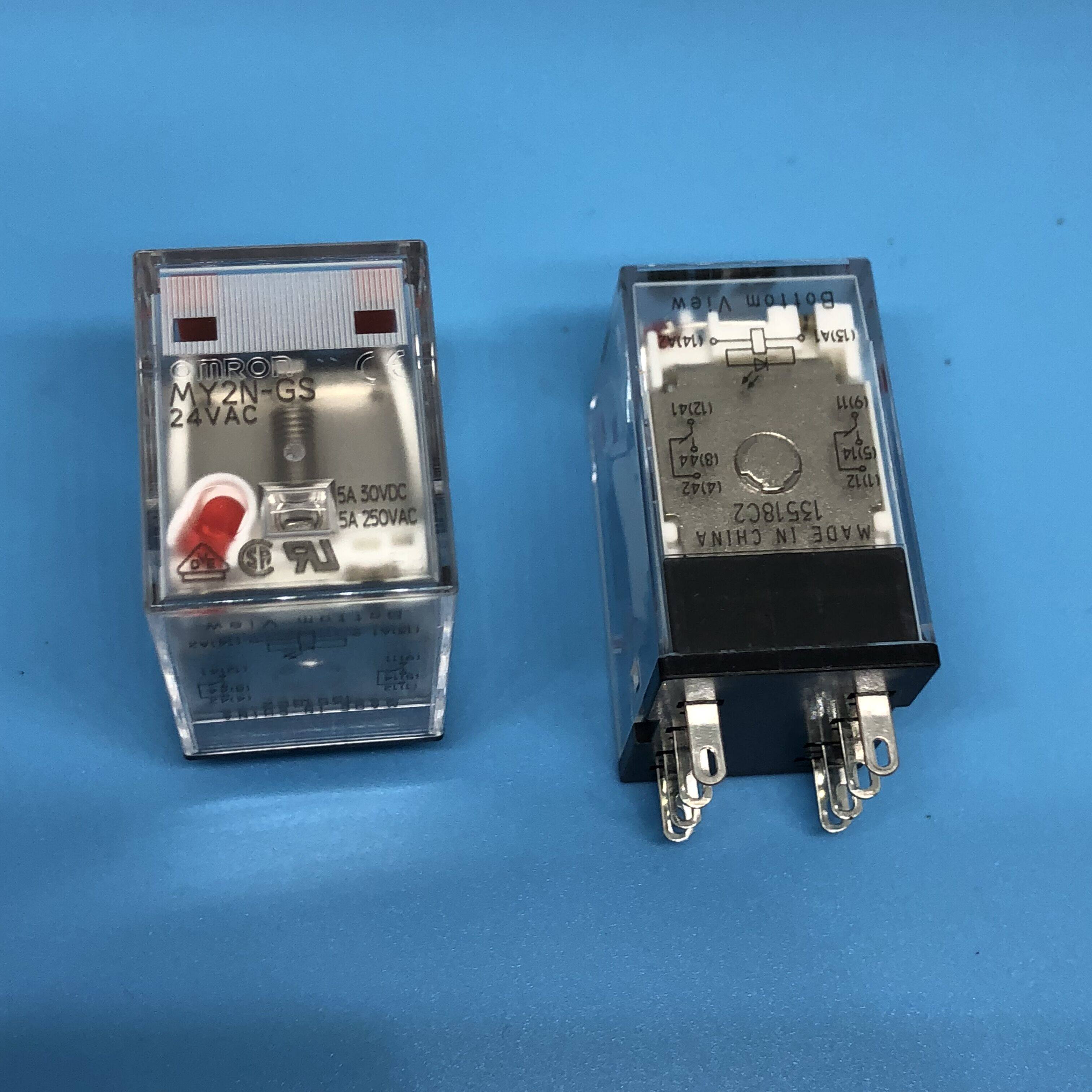 继电器欧姆龙my2n-gs-24vac5a30vdc5a250vac8脚通用继电器