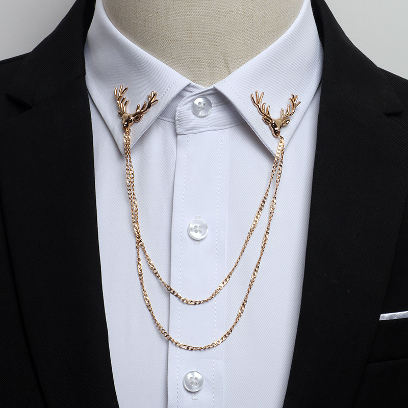 配饰装饰衬衫领口胸针西装链条衬衣扣针饰品胸针