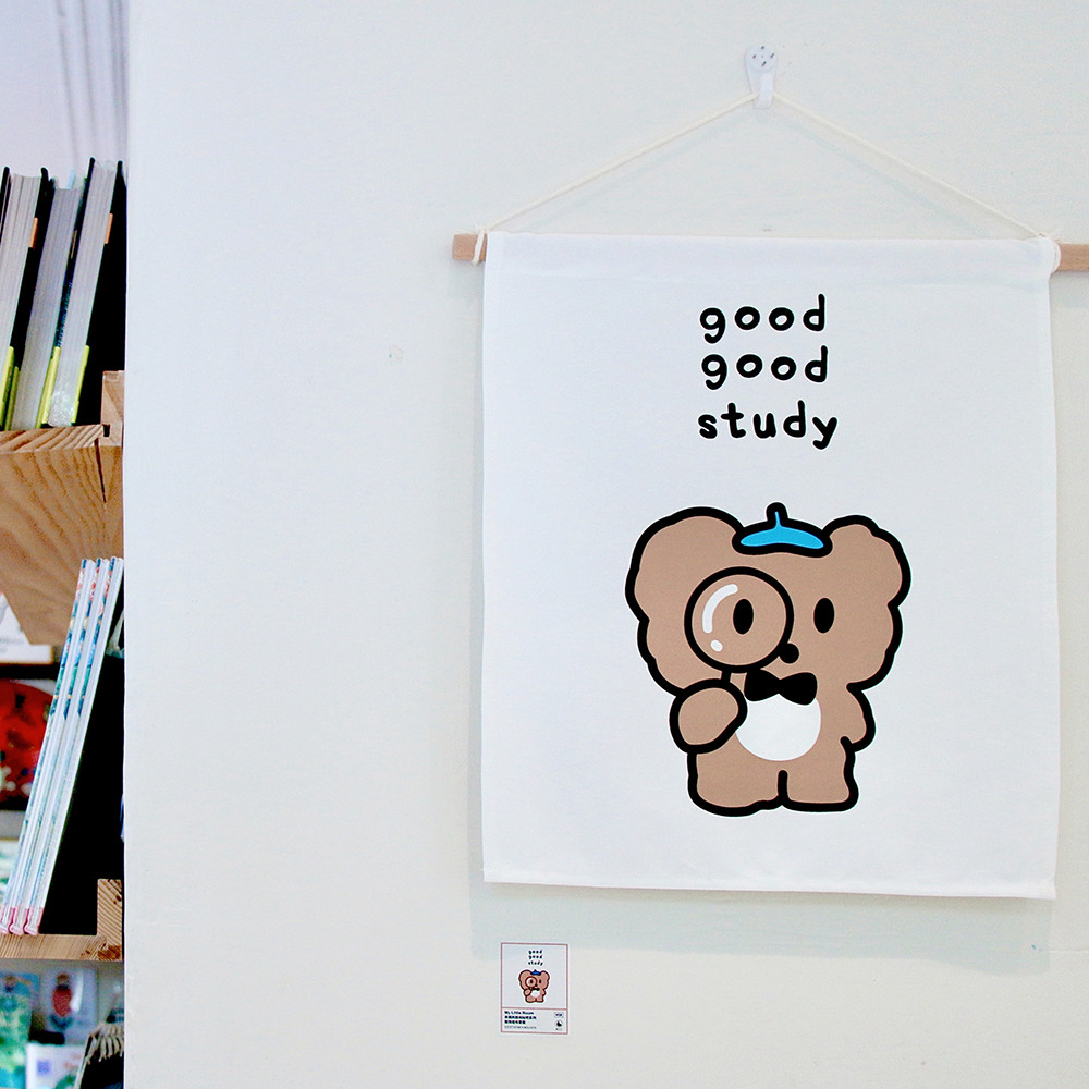 good字号大王合作限定study好好学习熊崽装饰挂毯