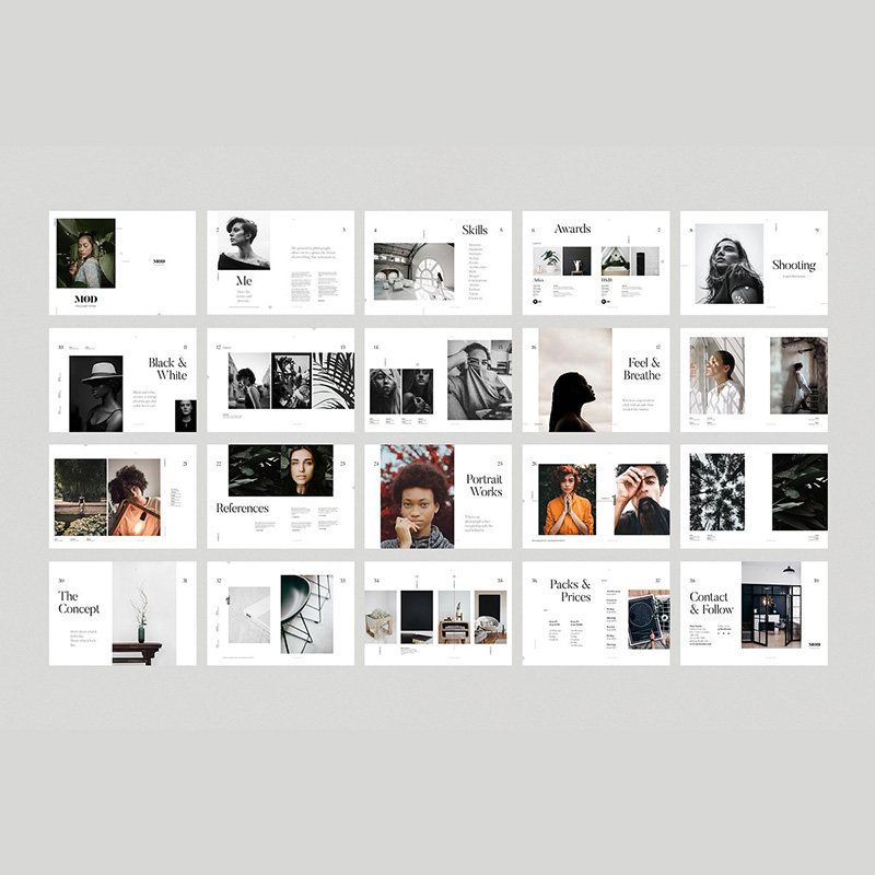 画册设计排版id模板毕业设计摄影作品集品牌画册indesign模板