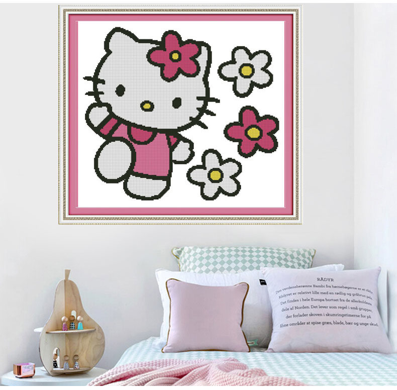 印花十字绣2021新款小猫猫咪卡通初学者新手学生手工十字绣套件