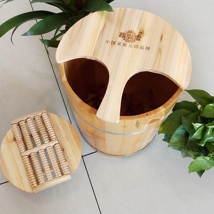 藏奥堂杉木泡脚木桶足疗足浴桶洗脚桶实家用加厚高深桶神器过小腿