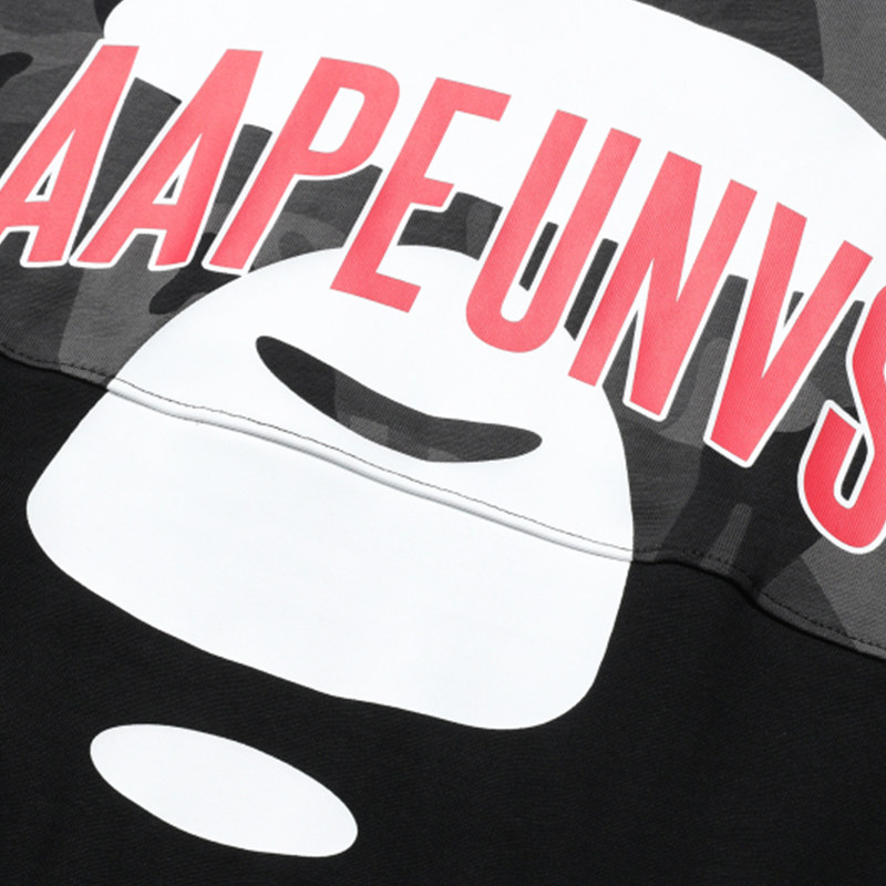香港it潮牌aape男短袖2021春夏迷彩猿人头中半袖大码宽松t恤0278