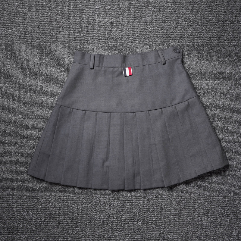 tb短裙百褶裙西装料2020春夏新款高腰半身裙