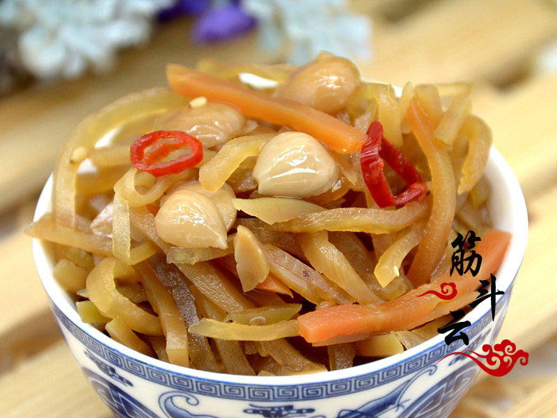 雅玛杏仁小菜配粥饭菜下饭菜丝芥菜疙瘩咸菜酱菜