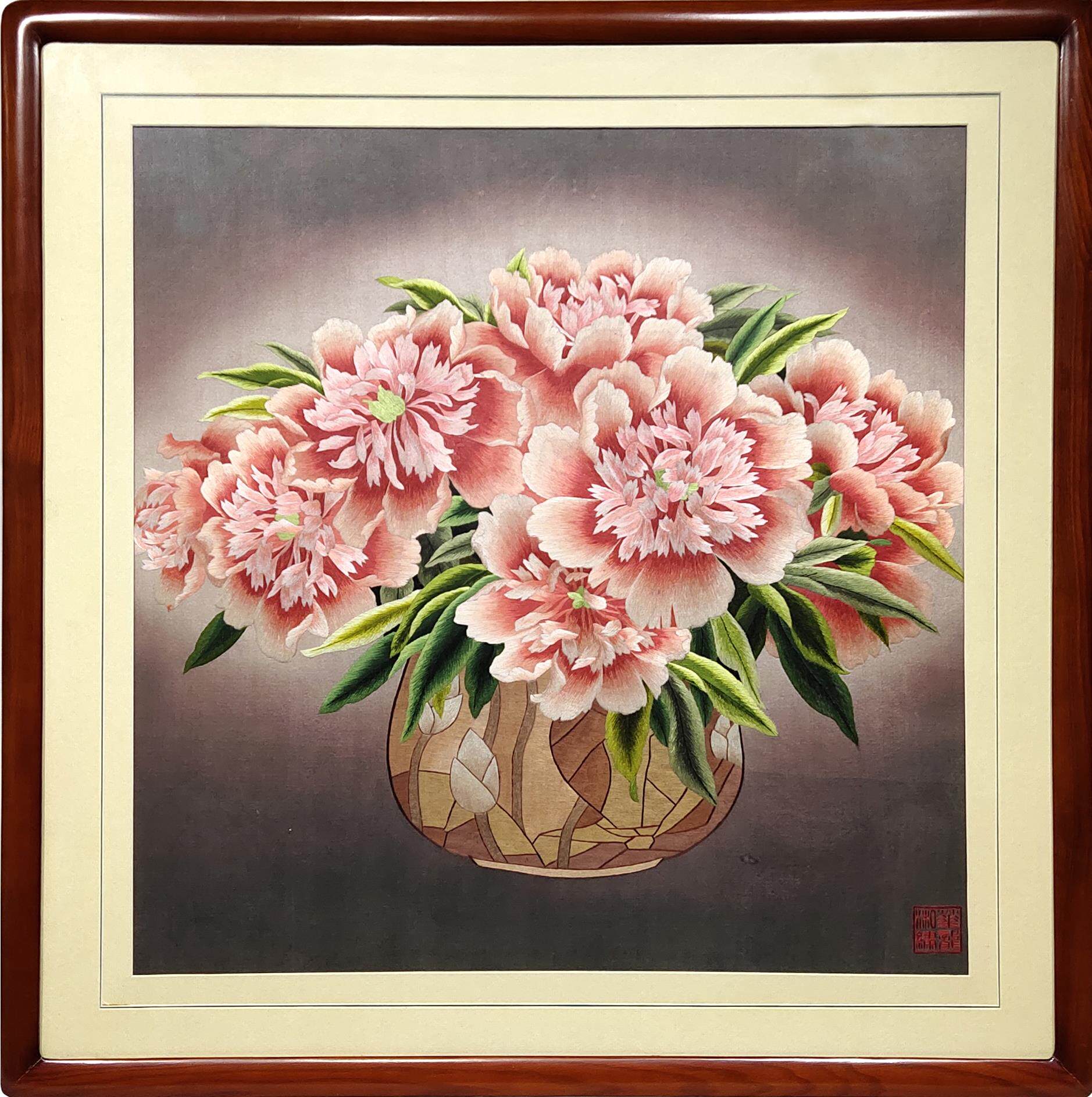 湘绣花卉地方民族传统民间艺术特色手工刺绣湘绣