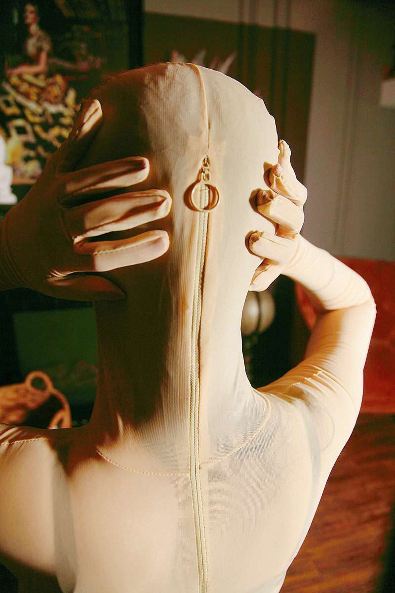 超薄任意剪网纱丝绢全包紧身衣塑身连体衣kigurumid第二层塑身连体衣