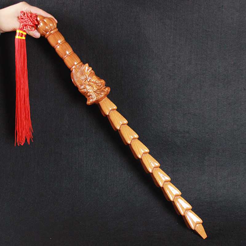 桃木摆件用品道教挂件实木龙头打神木剑九节木雕