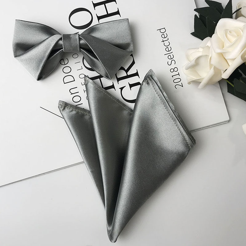 婚礼新郎伴郎兄弟银色领结演出西装蝴蝶结结婚领结