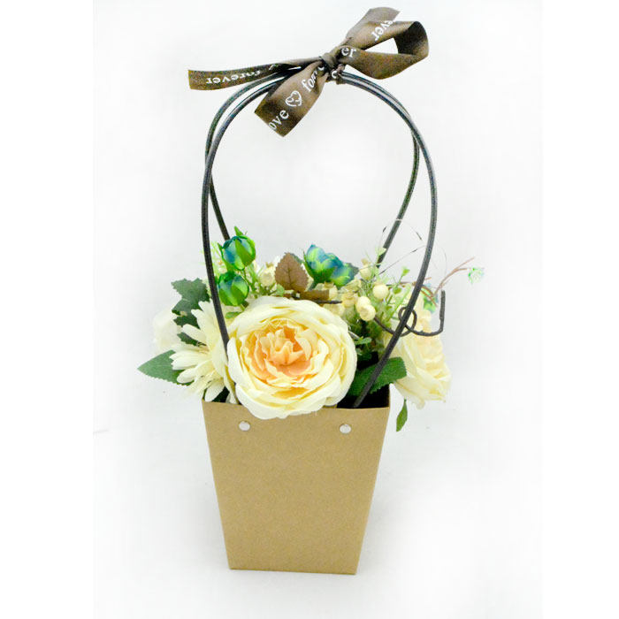 梯形牛皮绿植提袋花艺纸质拎袋手工diy插花其他