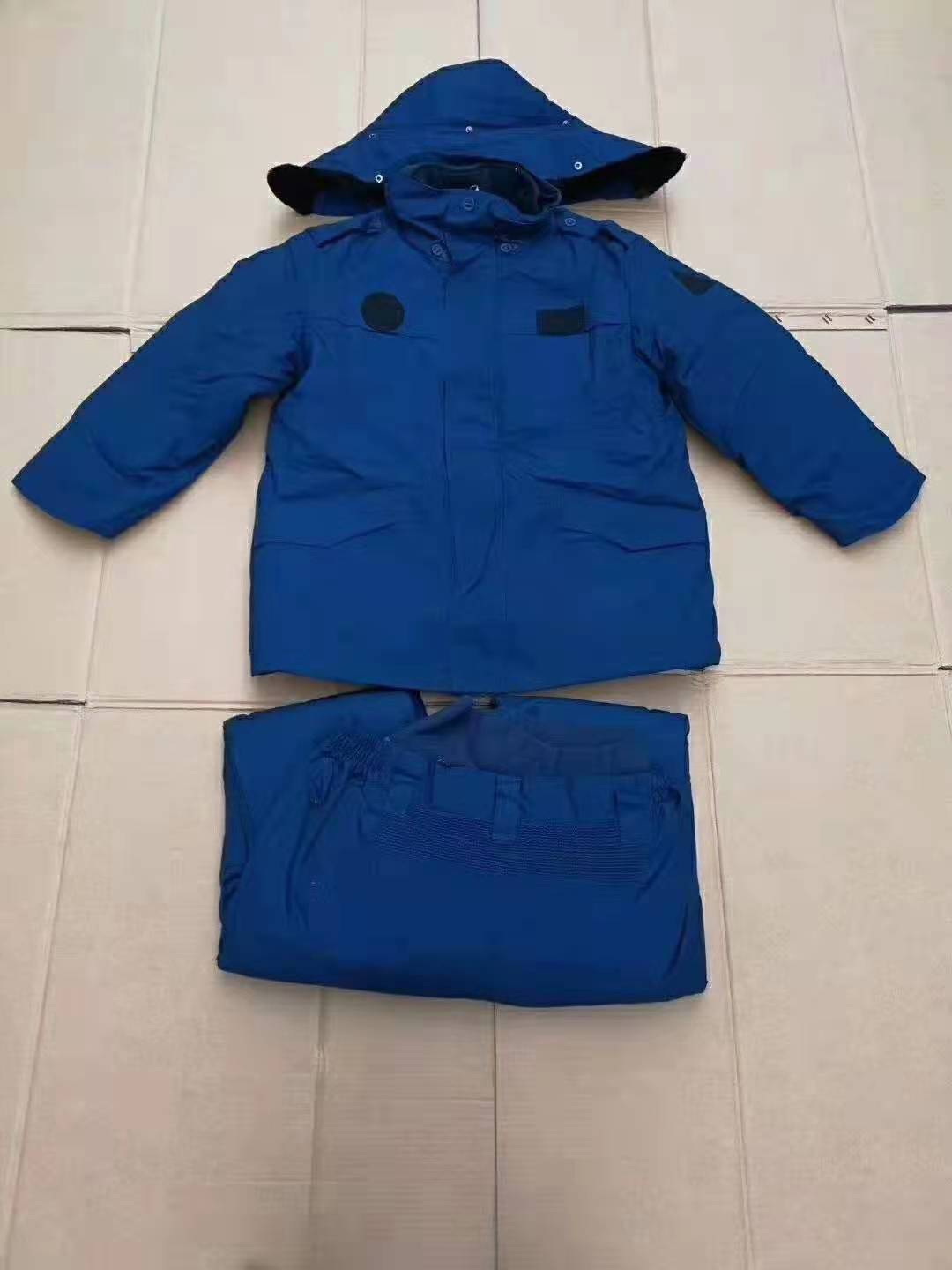 志强户外棉服男冬季加厚中长款机务棉服连帽保暖棉衣棉裤套装