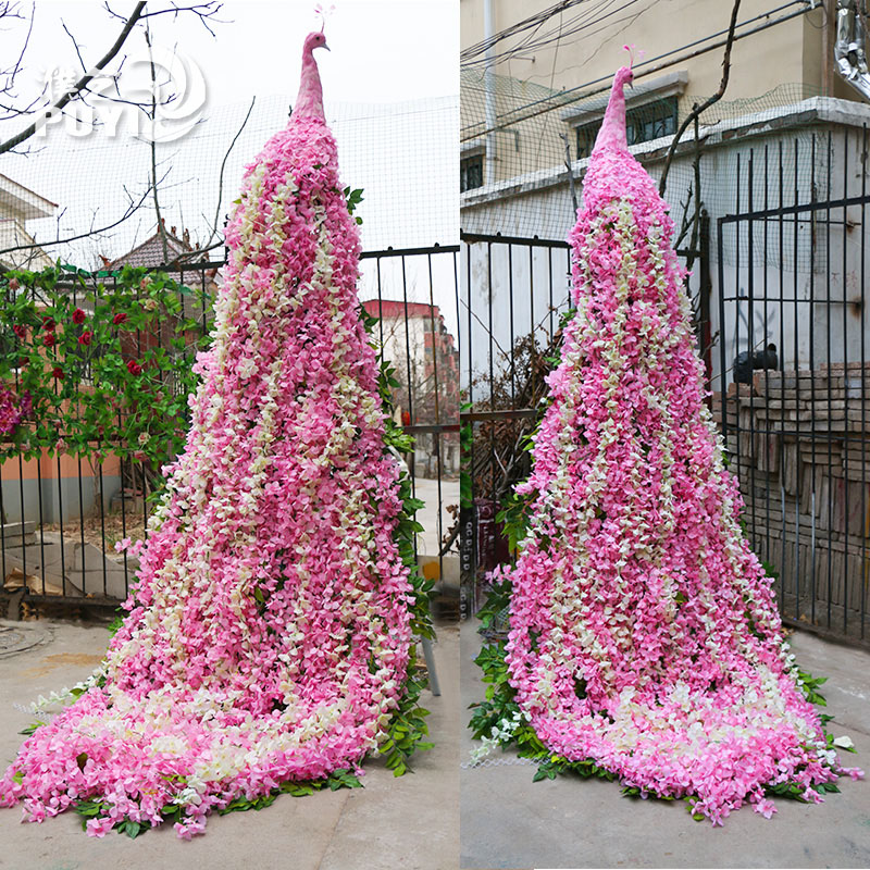 花艺孔雀大图造型图片