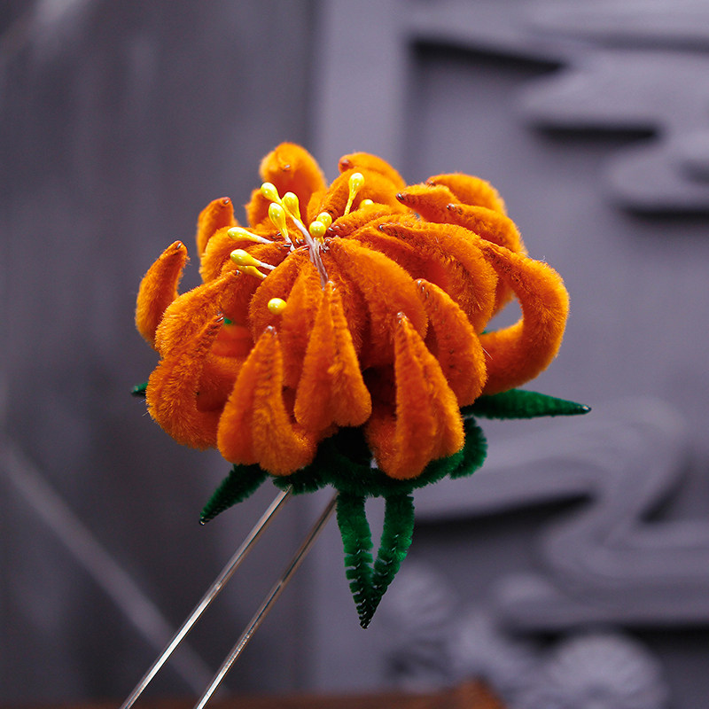 绒花清朝妃子格格发饰如懿假发头饰古装延禧发饰