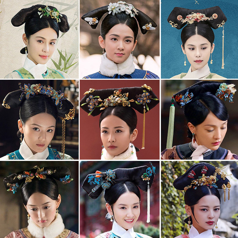 旗头假发古装如懿传同款燕尾影楼写真演出皇后其它假发