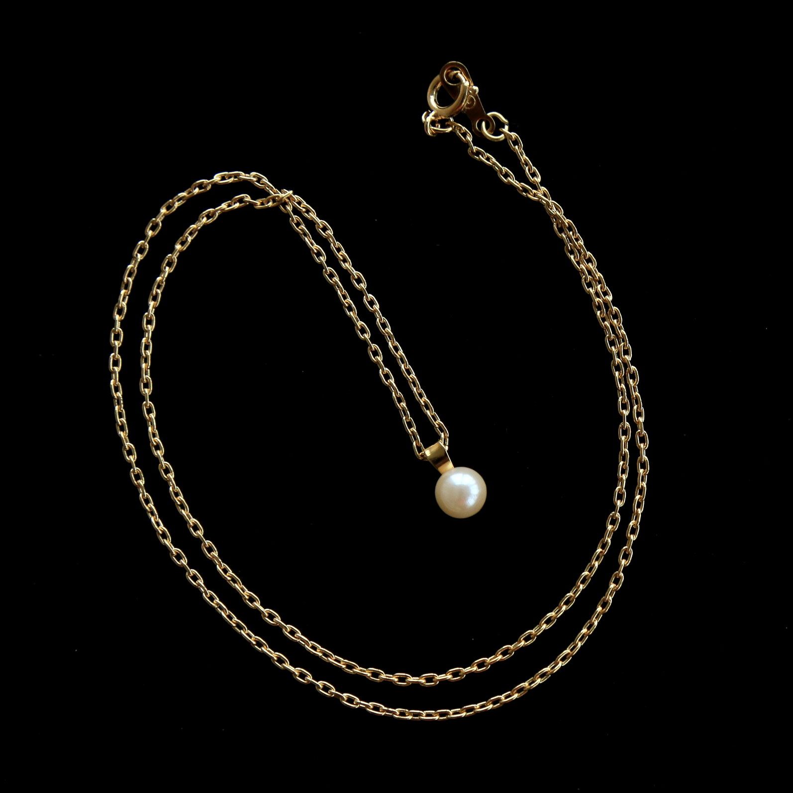 复古大衣vintage中古饰品avon单粒珍珠项链优雅项链