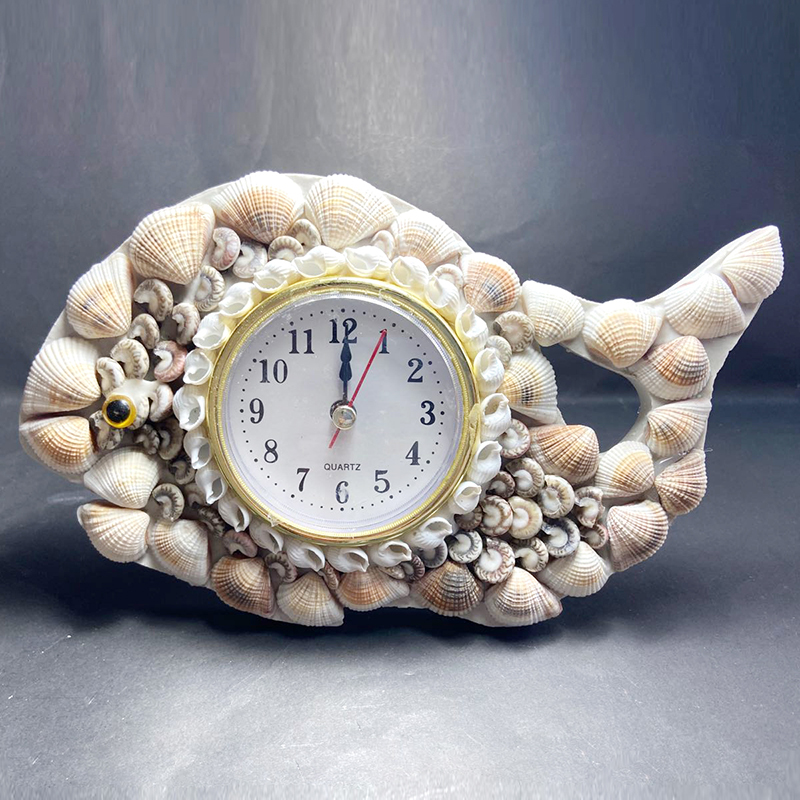 贝壳天然海螺工艺品摆件创意礼品电子电子钟钟表海螺