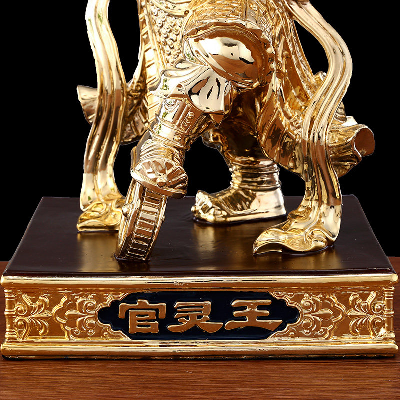 圆通佛具王灵官神像道教护法火神王天君像风水摆件王灵官铜像