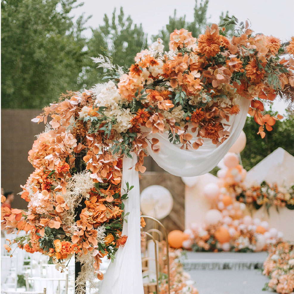 香槟色系花材把花婚庆装饰仿真花艺婚礼插花迷雾洋牡丹商场家居花