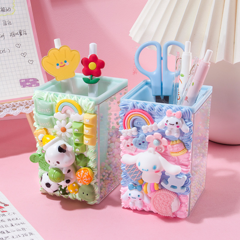 奶油笔筒可爱日式ins创意桌面学生卡通制作笔筒