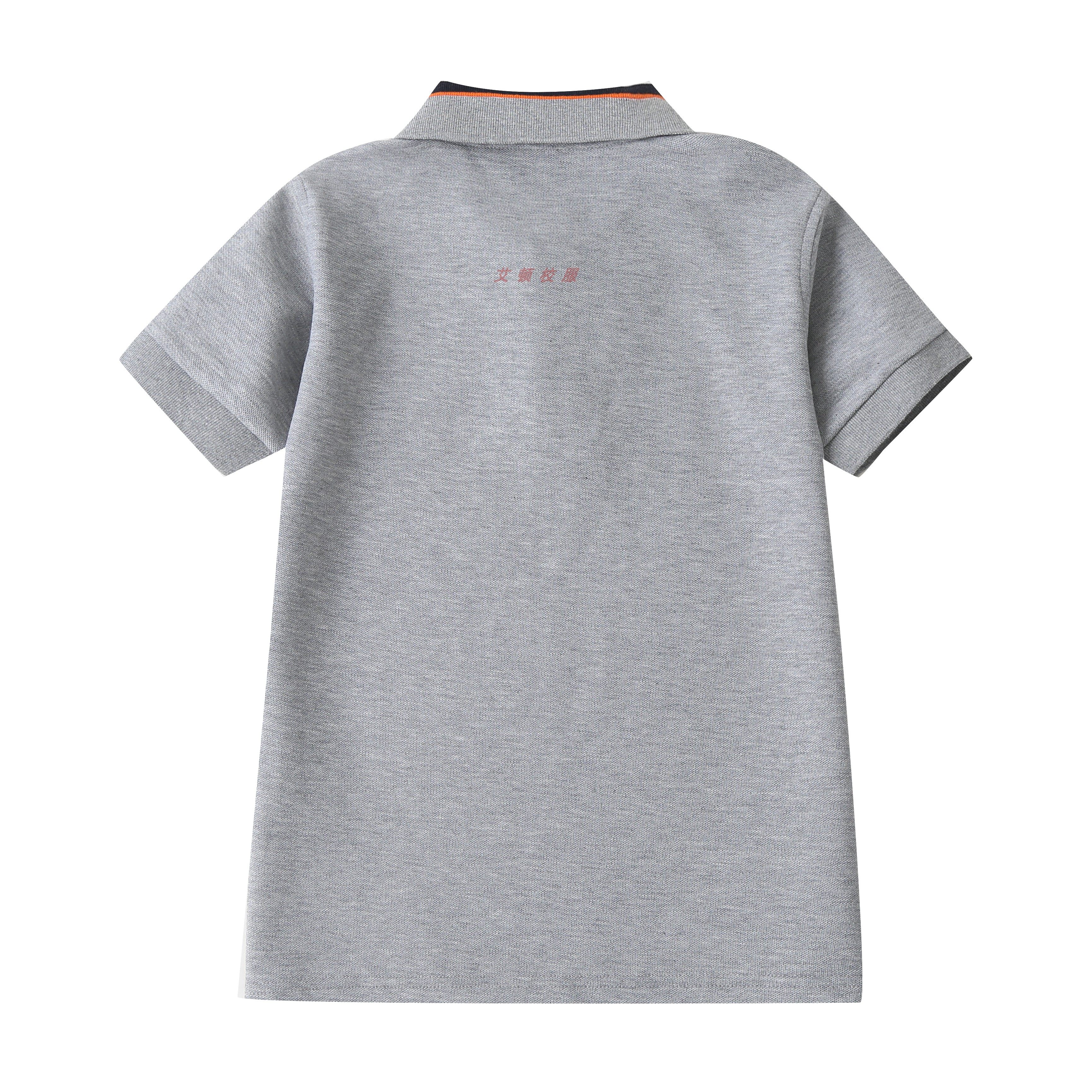 艾顿英伦风学生夏季灰色短袖男女女童运动透气校服