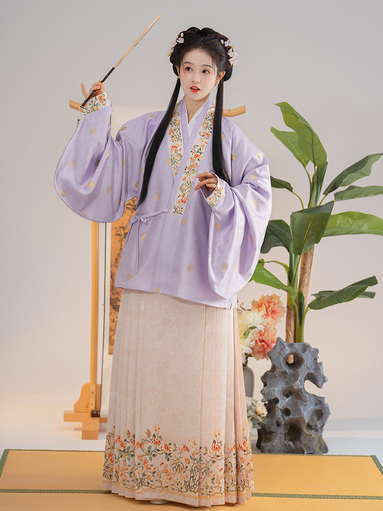 凤台曲原创【四时景象】明制织金对穿交琵琶袖马面裙大明少女汉服